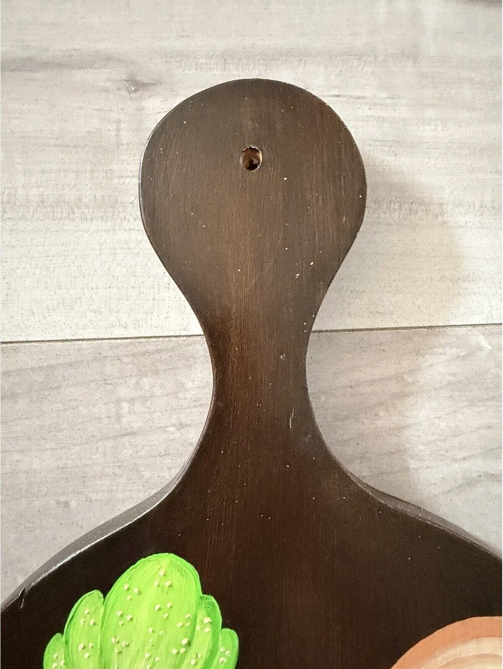 Hand Painted Hen Chicken Cutting Board Vintage Wall Mount Wood Paddle Plaque